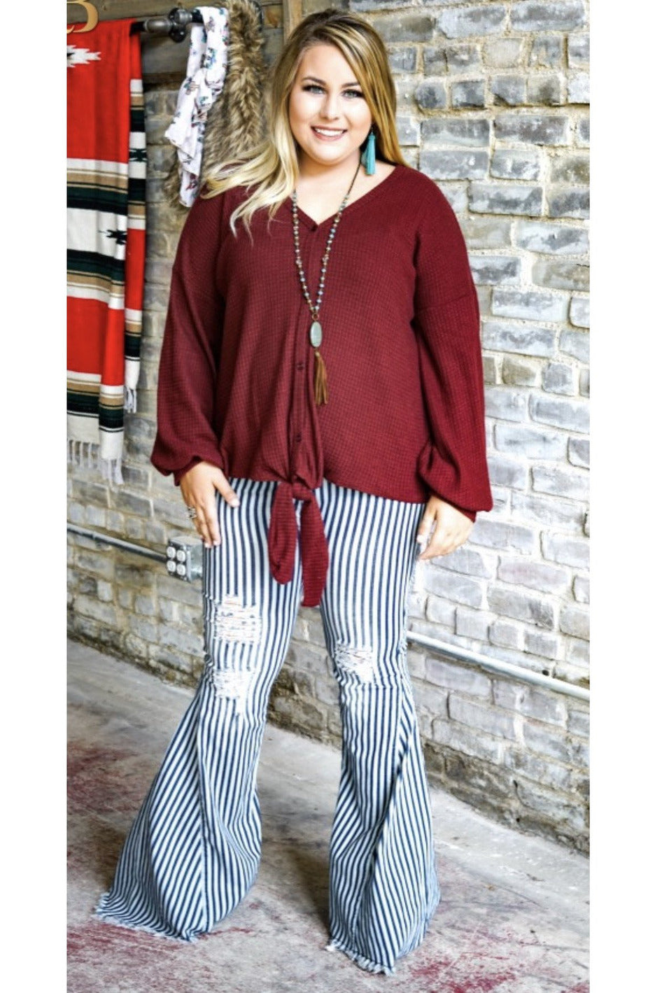 Striped bell bottom outlet leggings