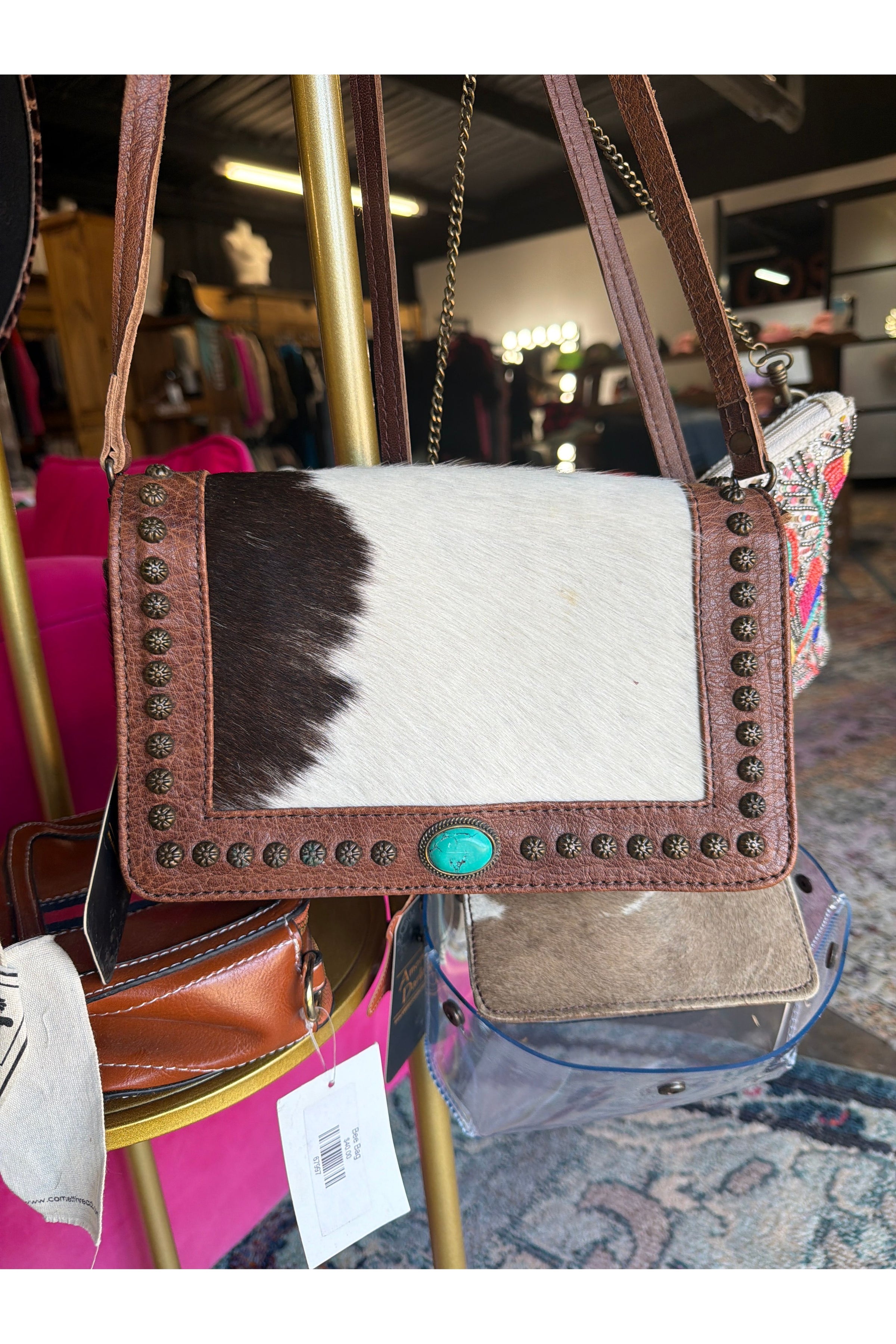 Sara’s cowhide purse