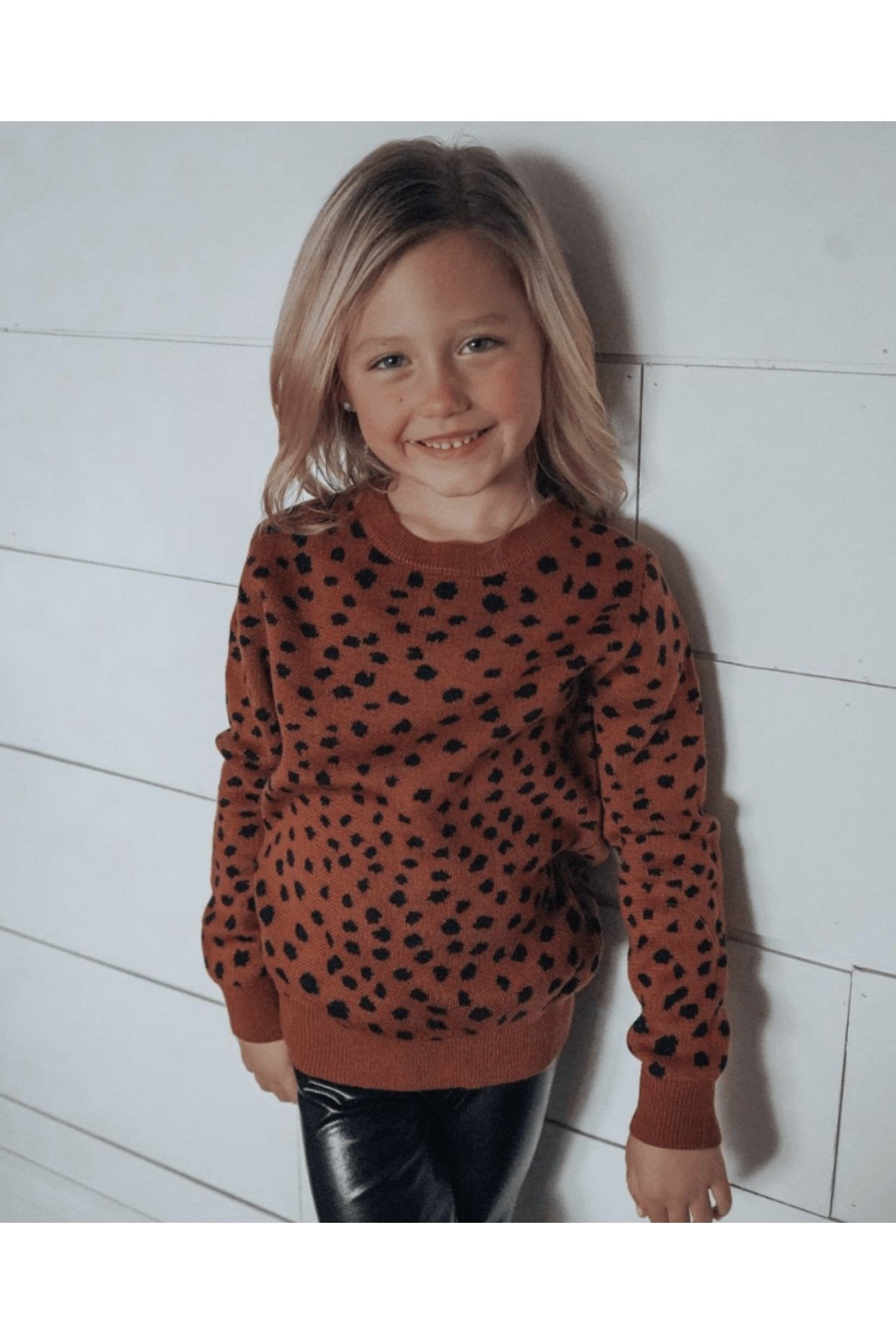 Girls Safari Dot Sweater