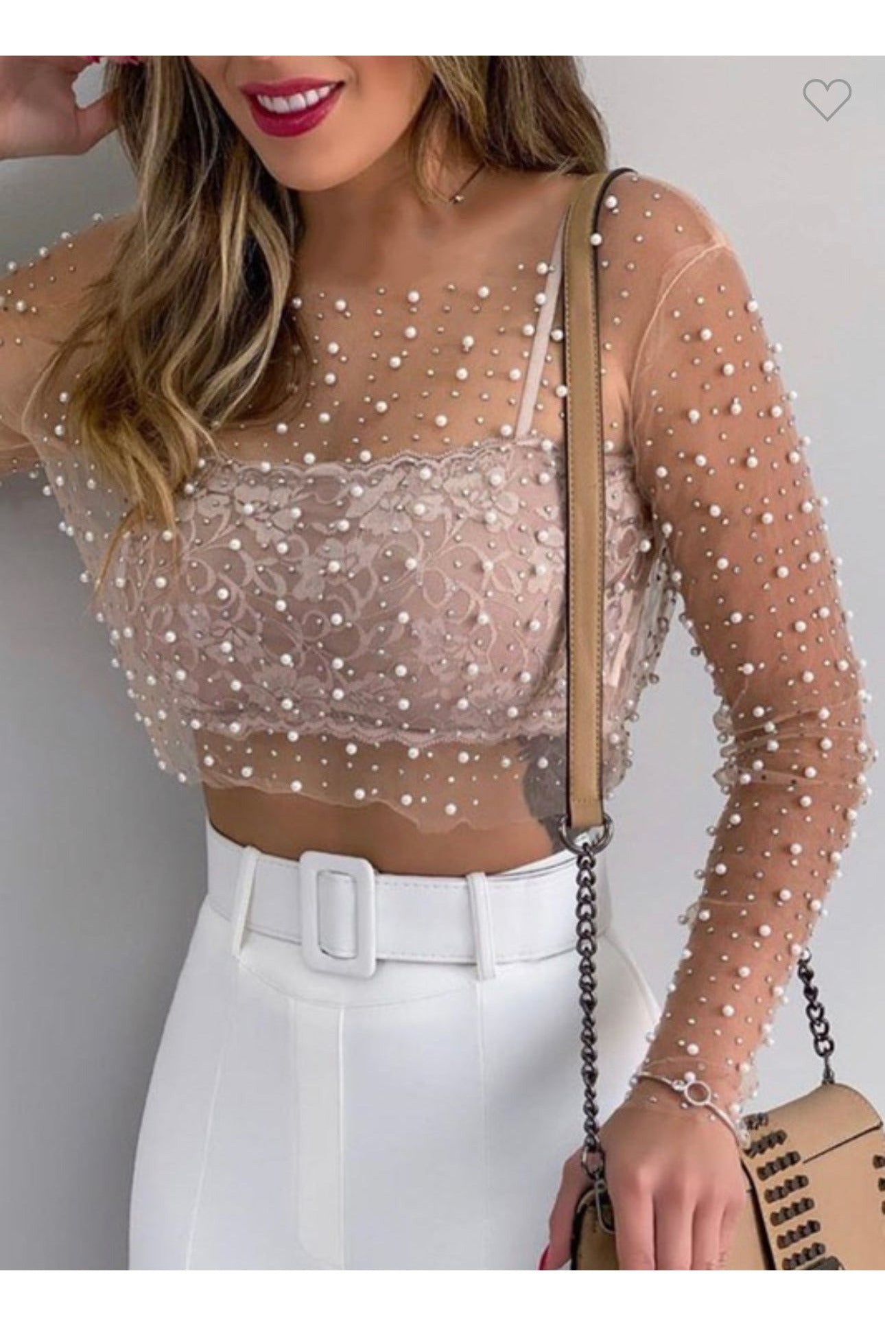 White Pearl Crop Top