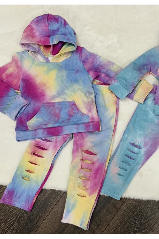 Kids Distressed Tie Dye Set