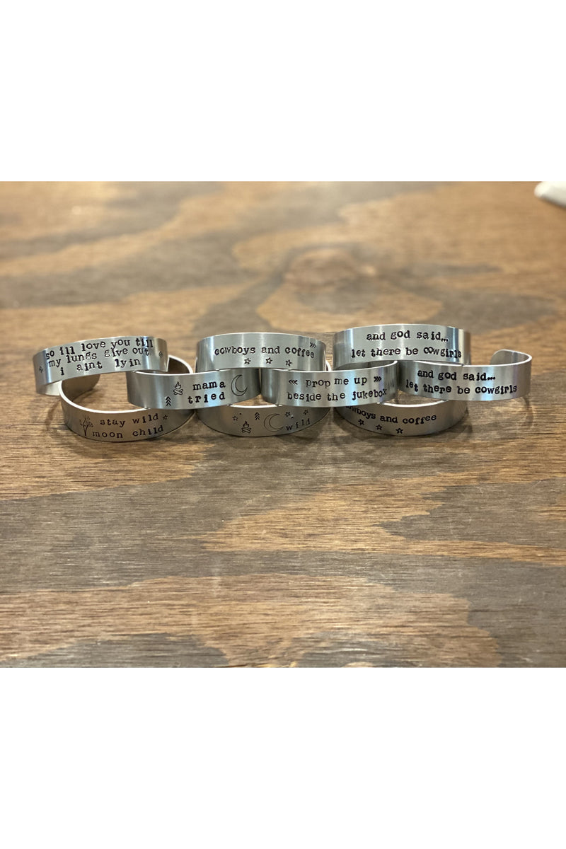 Hand stamped bracelets