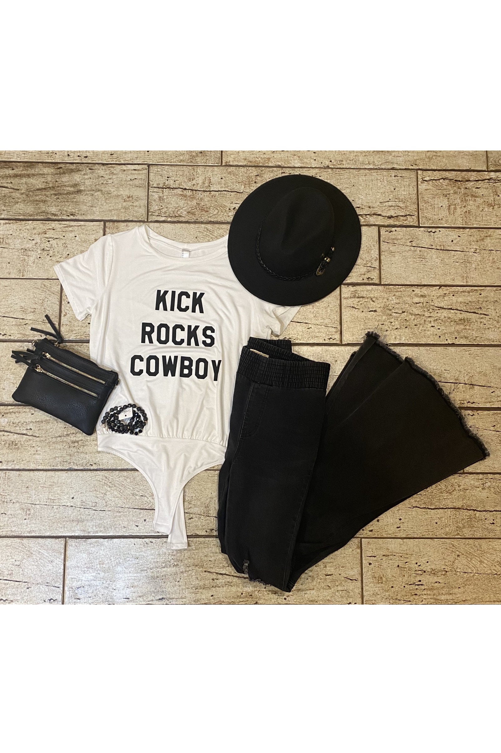 Kick rocks cowboy bodysuit