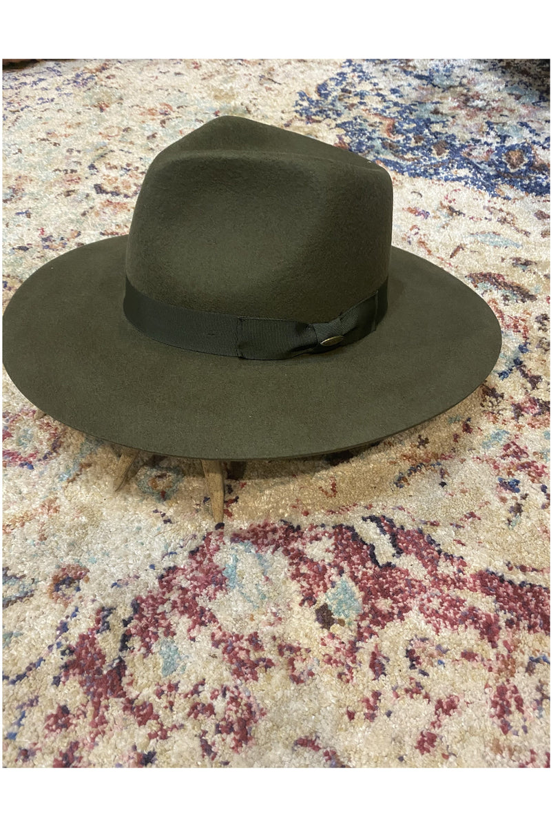 Olive Wool Panama hat