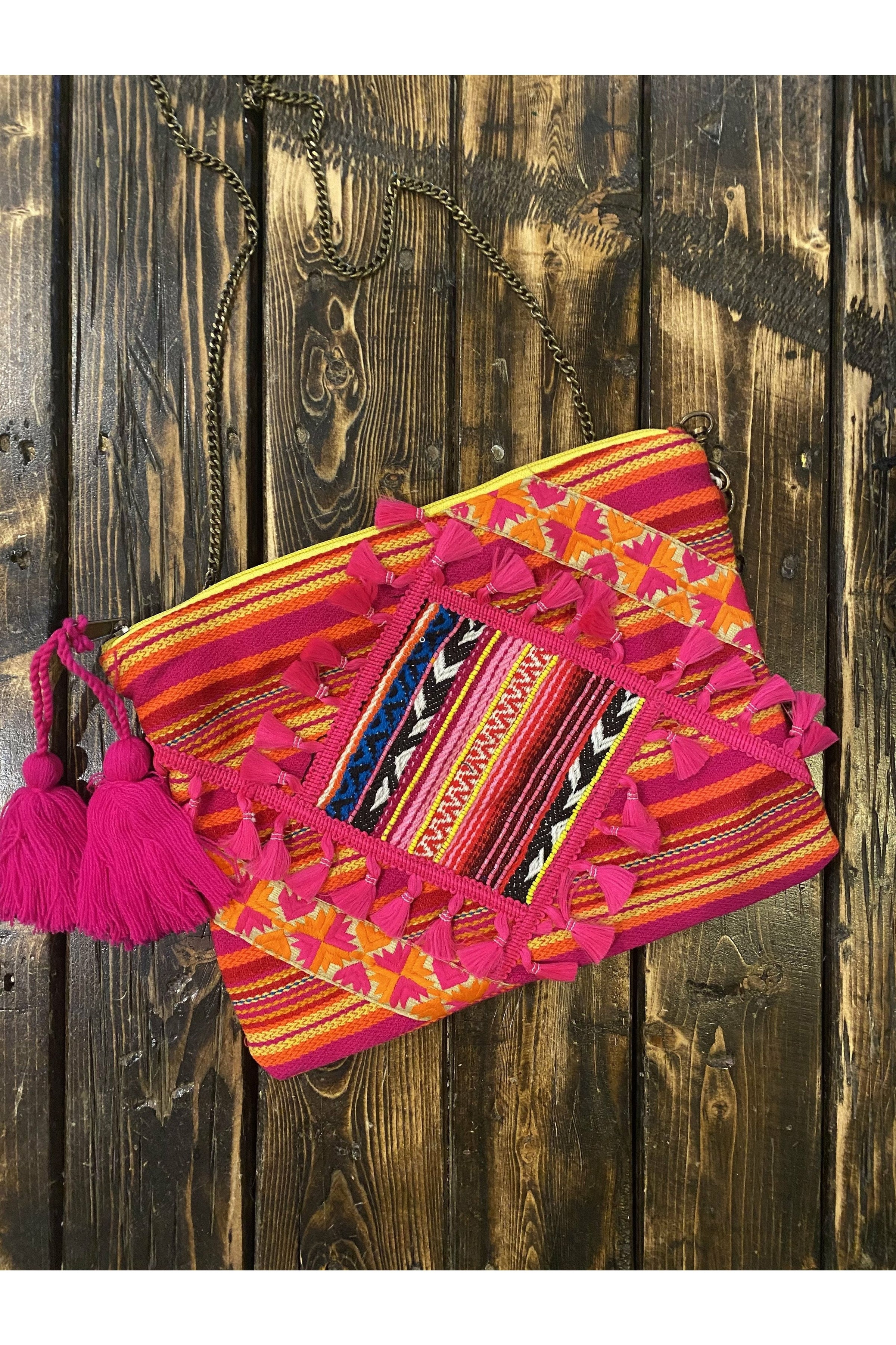 Neon Fringe Cross Body