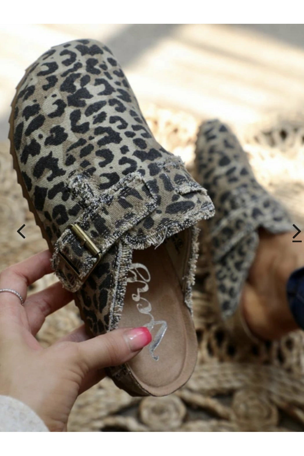 Leopard cheap slide ons