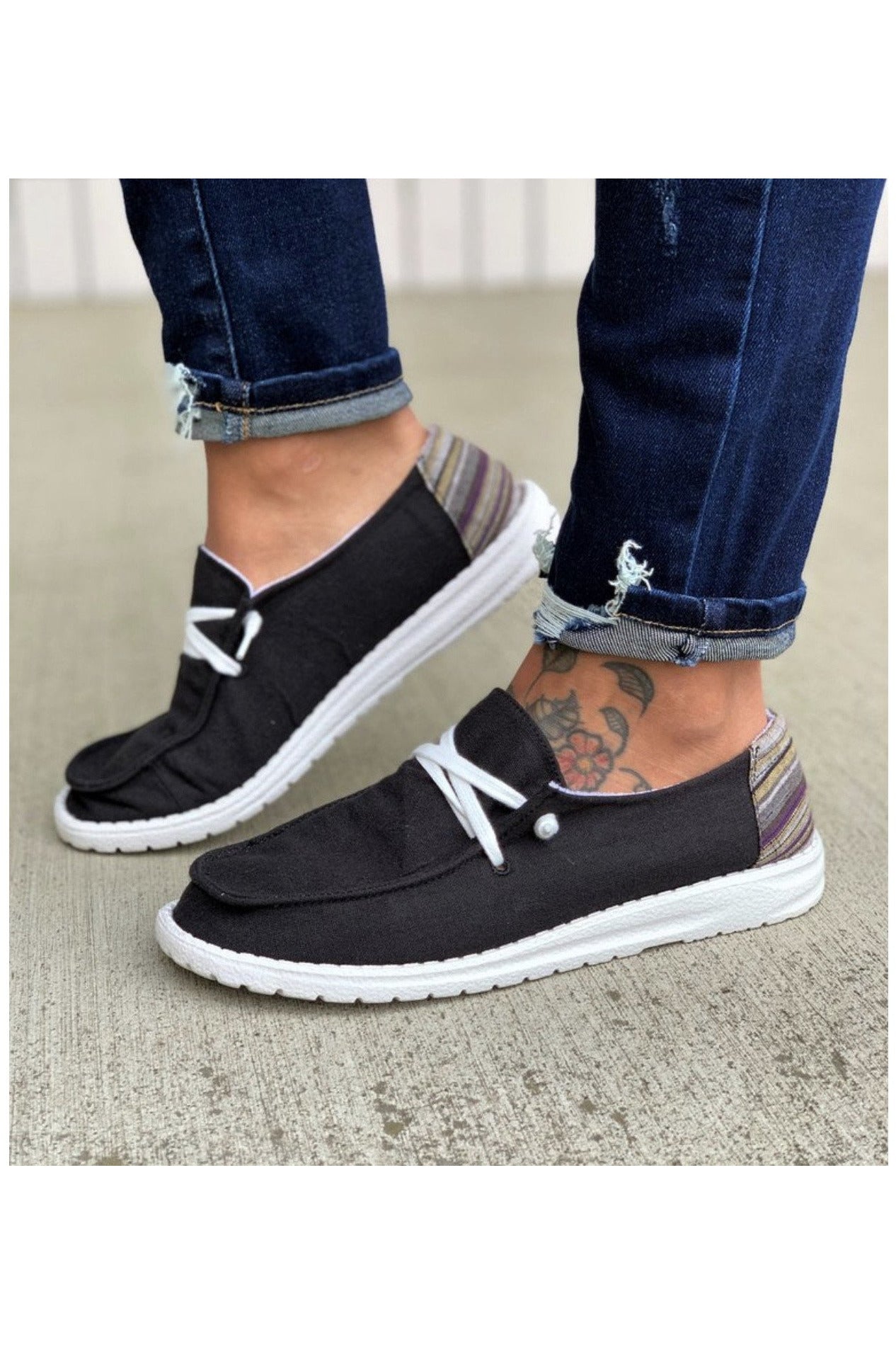 Black Lace up Sneakers