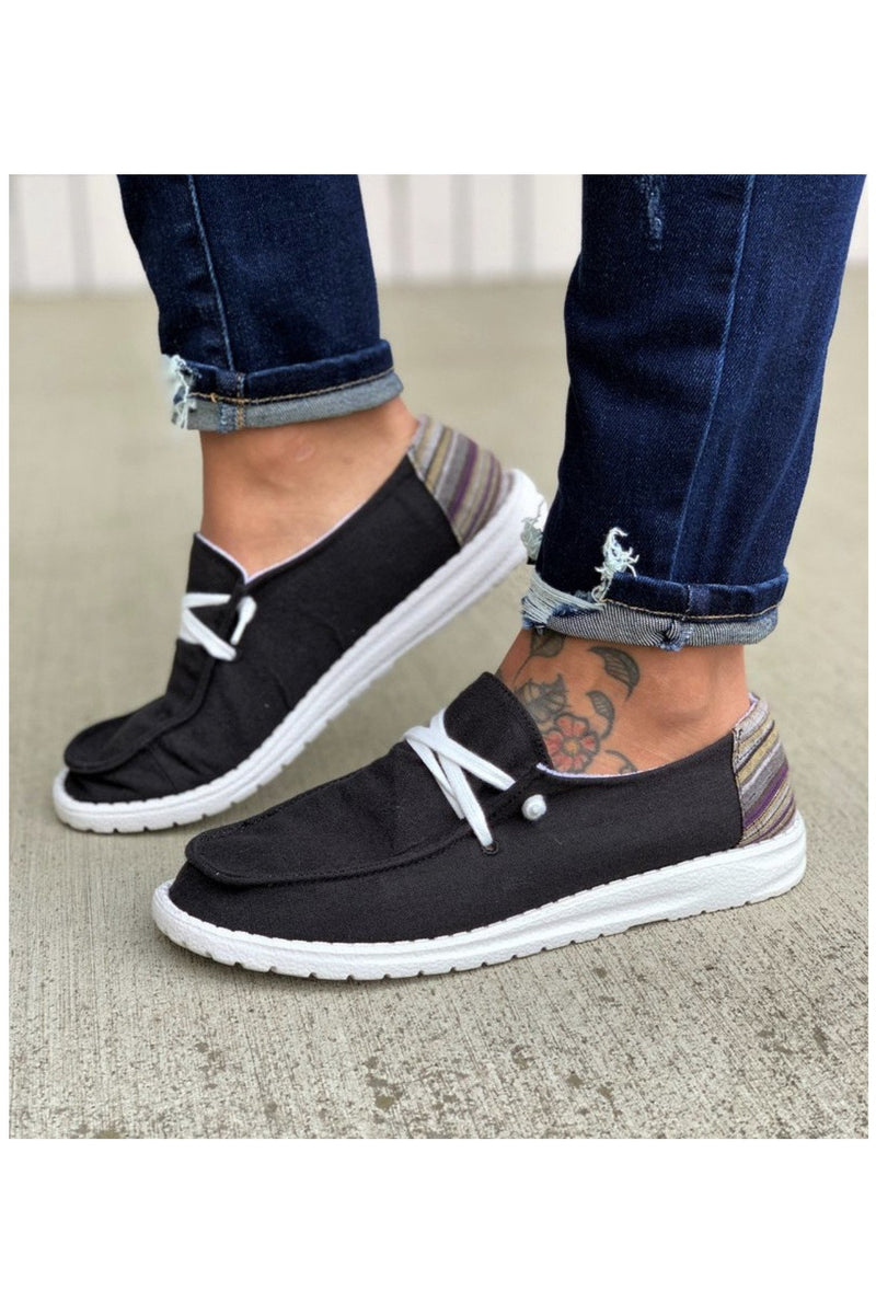 Black Lace up Sneakers