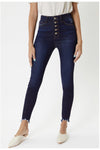 High rise button up skinny jean