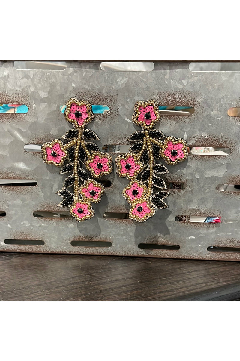 Floral Beaded Earrings